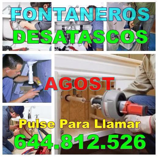 Desatascos Agost - Fontaneros Agost baratos de Urgencia 24hs
