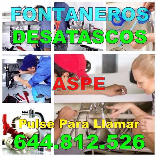 Fontaneros Aspe & Desatascos Aspe baratos Urgentes 24 horas