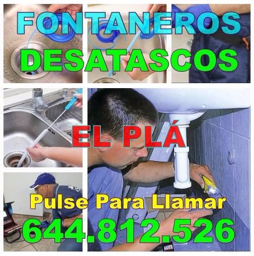 Fontaneros El Plá y Desatascos El Plá Baratos de urgencia 24H